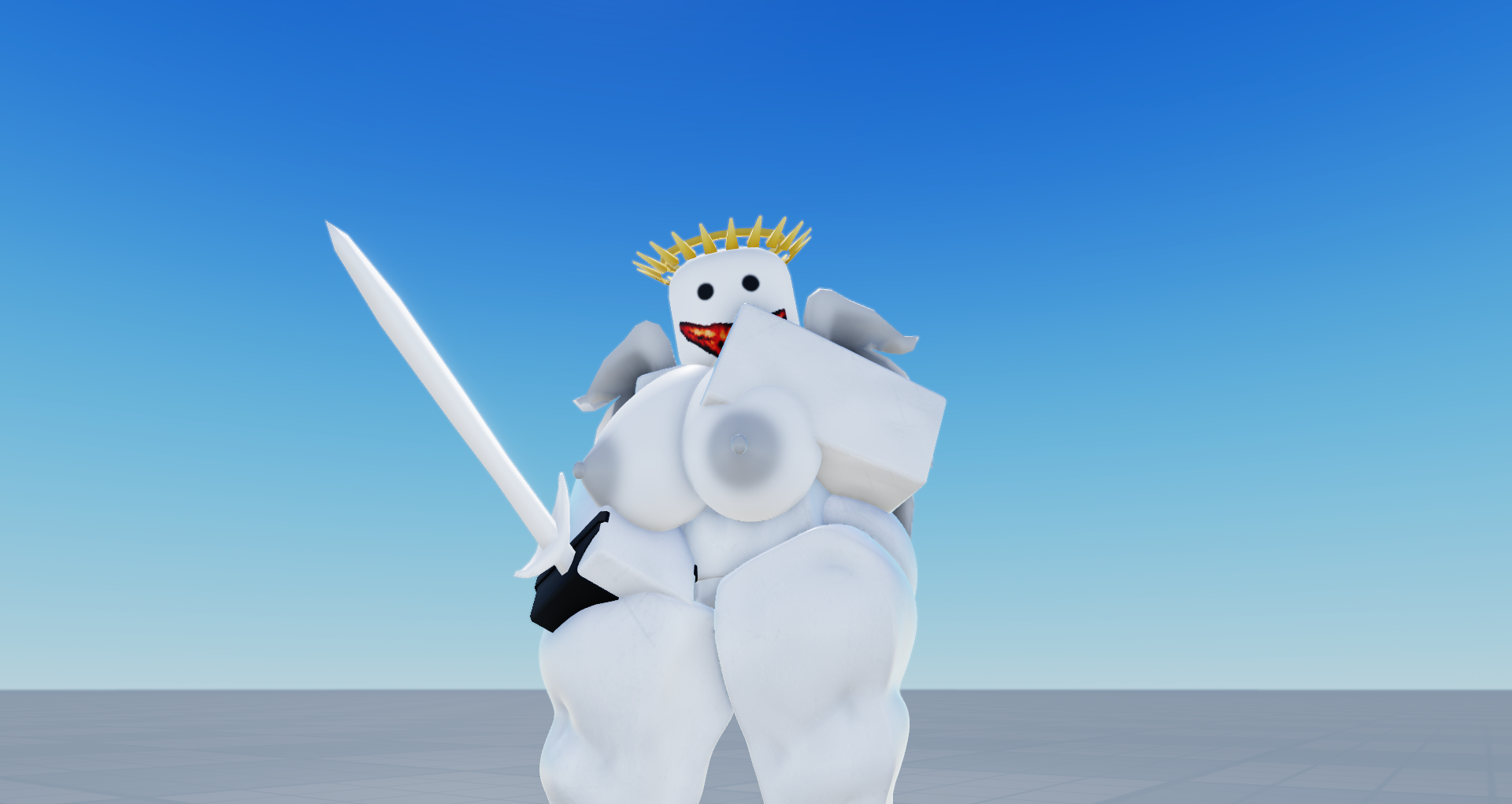 1girls, 3d, 3d (artwork), areolae, arrymix, breasts, party.exe, roblox, roblox game, robloxian, scary face, self upload, subject 0, tagme, thick thighs