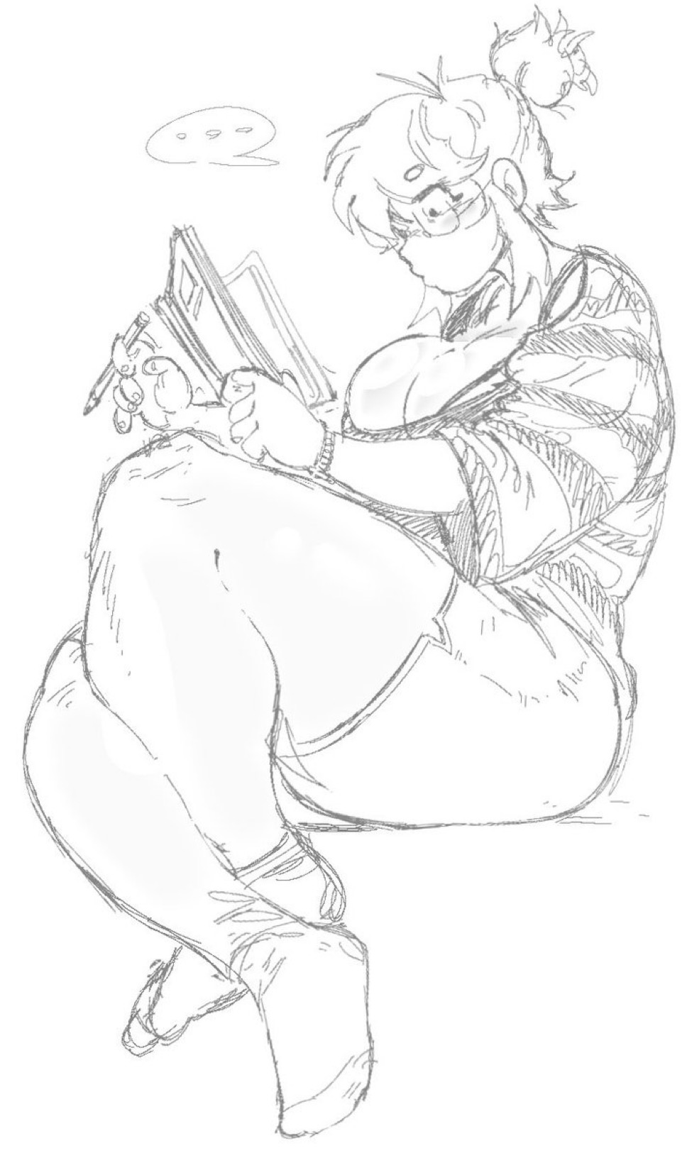 big breasts, breasts, chubby female, fat ass, friday night funkin, friday night funkin mod, girlfriend (friday night funkin), huge breasts, korean nooby (artist), massacre girlfriend (friday night funkin), millie (mistful crimson morning), mistful crimson morning, oc, reading, sitting, studying, thick thighs