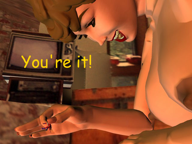 1boy 1girls 3d 3d_(artwork) ant-man avengers big_breasts breasts comic dialogue female grabbing hank_pym janet_van_dyne looking_down male marvel marvel_comics miniboy nipples nude nude_female size_difference straight_hair unknown_artist