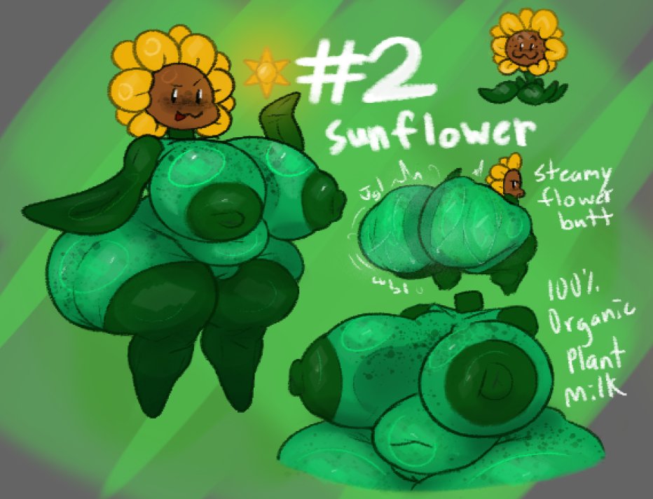 :3, anthro, anthro character, areolae, ass bigger than head, breasts, electronic arts, female, flora fauna, freckles, paw-enthusiast, pawenthusiast7, plant girl, plant humanoid, plantie, plants vs zombies, popcap, popcap games, pussy, pvz, sun (pvz), sunflower (pvz), thick thighs, twerk, twerking, video game, video game character