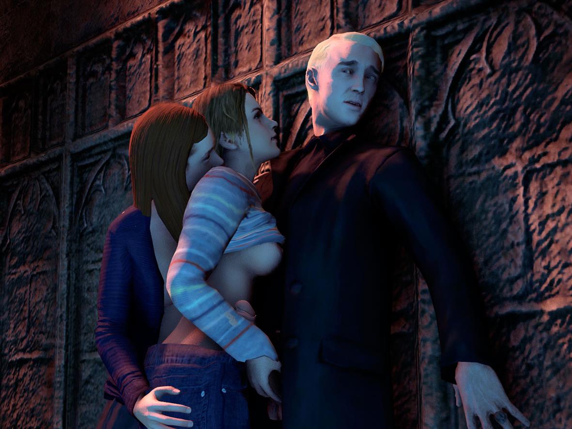 1boy 2girls 3d areolae ass_grab balls big_penis bisexual bisexual_(female) black_clothing blonde_hair breasts breasts_out clothed clothing clothing_aside domination draco_malfoy emma_watson female femdom ffm_threesome genitals ginny_weasley groping handjob harry_potter hermione_granger hogwarts human human_only light-skinned_female light-skinned_male light_skin long_hair long_penis long_sleeves male malesub multiple_girls nipples penis penis_out red_hair ring sad scared shirt_up short_hair source_filmmaker standing straight striped_shirt stripes submissive suit threesome trio yuri