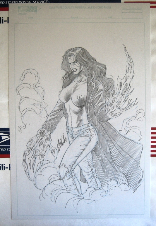 1girls 2006 al_rio female female_only image_comics monochrome sara_pezzini solo tagme top_cow witchblade