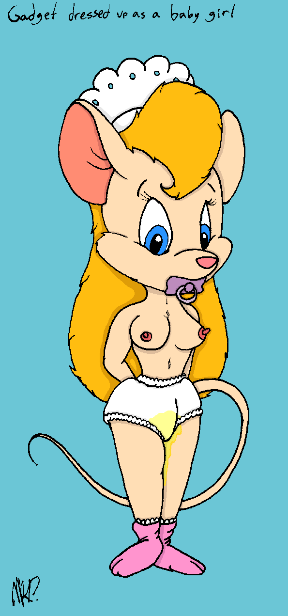 age_play anthro breasts chip_'n_dale_rescue_rangers disney female female_anthro female_focus female_only gadget_hackwrench infantilism nipples oekaki pacifier panties peeing peeing_self socks soiling soiling_underwear solo solo_female solo_focus urinating urinating_female urine wet_panties wetting wetting_panties wetting_self