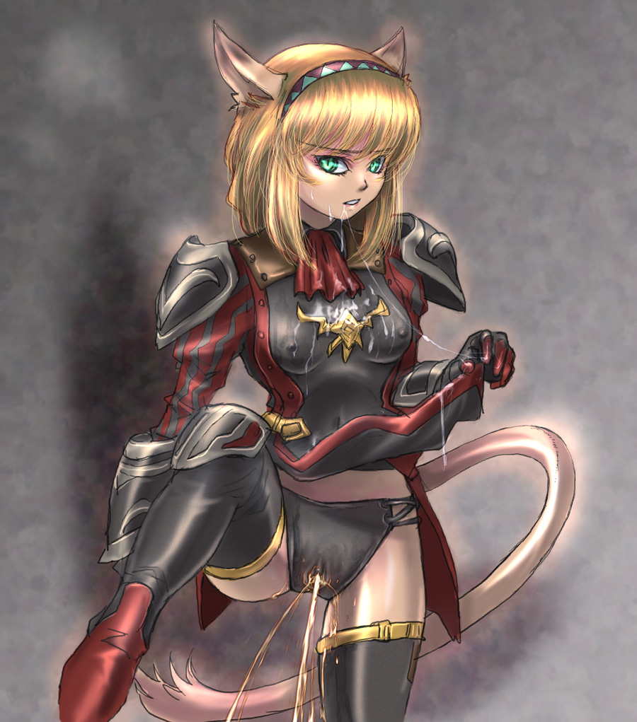 animal_ears bangs bare_thighs black_dress black_gloves black_legwear black_panties blonde blonde_female blonde_hair bob_cut boots cat_ears cat_girl cat_tail catgirl clitoral_hood clitoris clothed clothed_female cum cum_on_breasts cum_on_clothes cum_on_face dress dress_lift erect_nipples erect_nipples_under_clothes erection_under_clothes female female_focus female_only final_fantasy final_fantasy_xi gloves kemonomimi labia looking_at_viewer mithra navel navel_visible_through_clothes panties peeing peeing_through_clothing peeing_through_panties pussy_visible_through_clothes pussy_visible_through_panties raised_leg raised_leg_pee shoulder_pads solo solo_female solo_focus standing standing_on_one_leg standing_pee straight_bangs tagme tail thigh_boots thighhigh_boots uniform urethra urinating urinating_female urination urine urine_stream vagina yellow_eyes