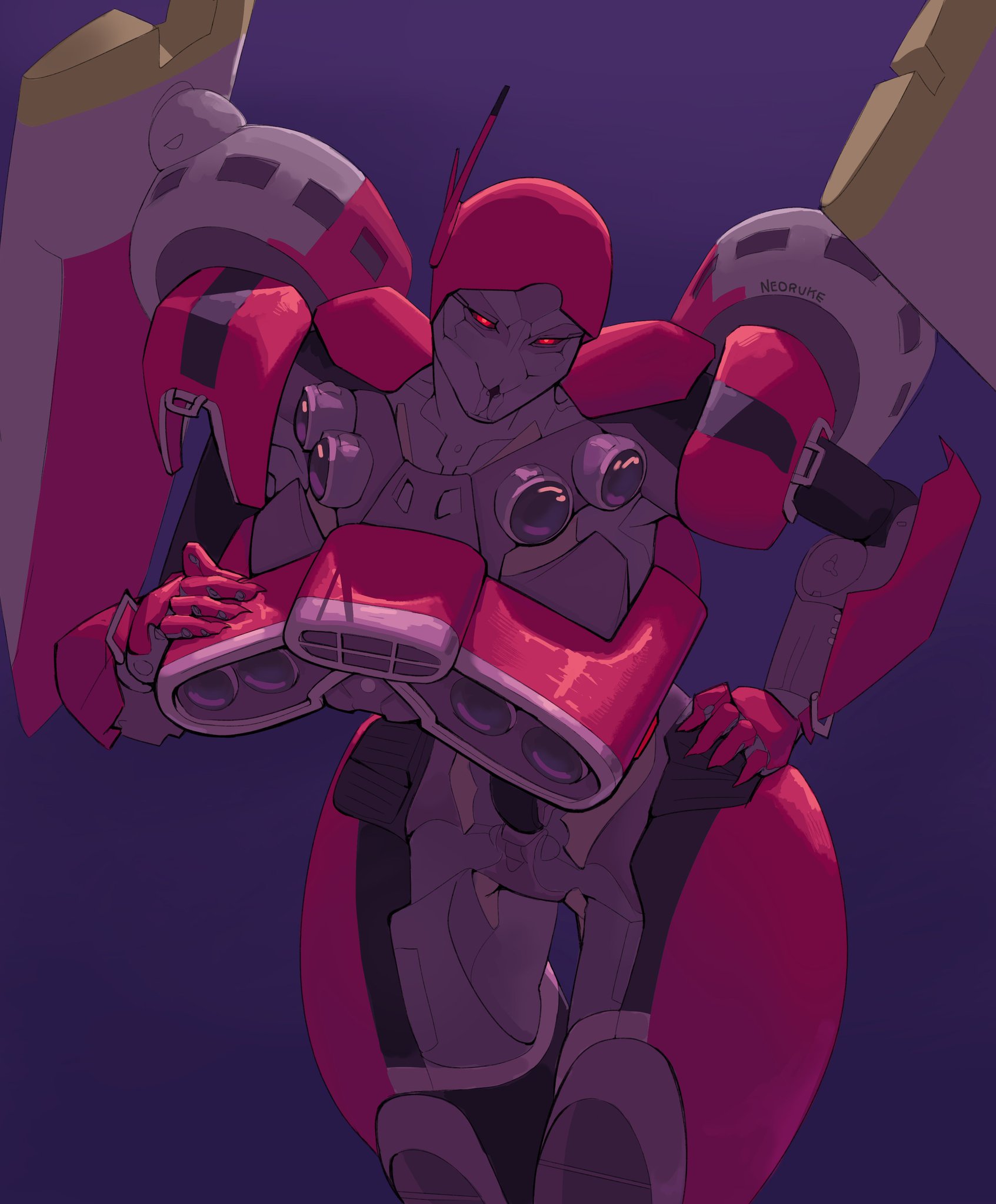 big breasts, breasts, bumblebee movie, female, neoruke, robot girl, shatter (transformers), solo, thick thighs, transformers, wide hips