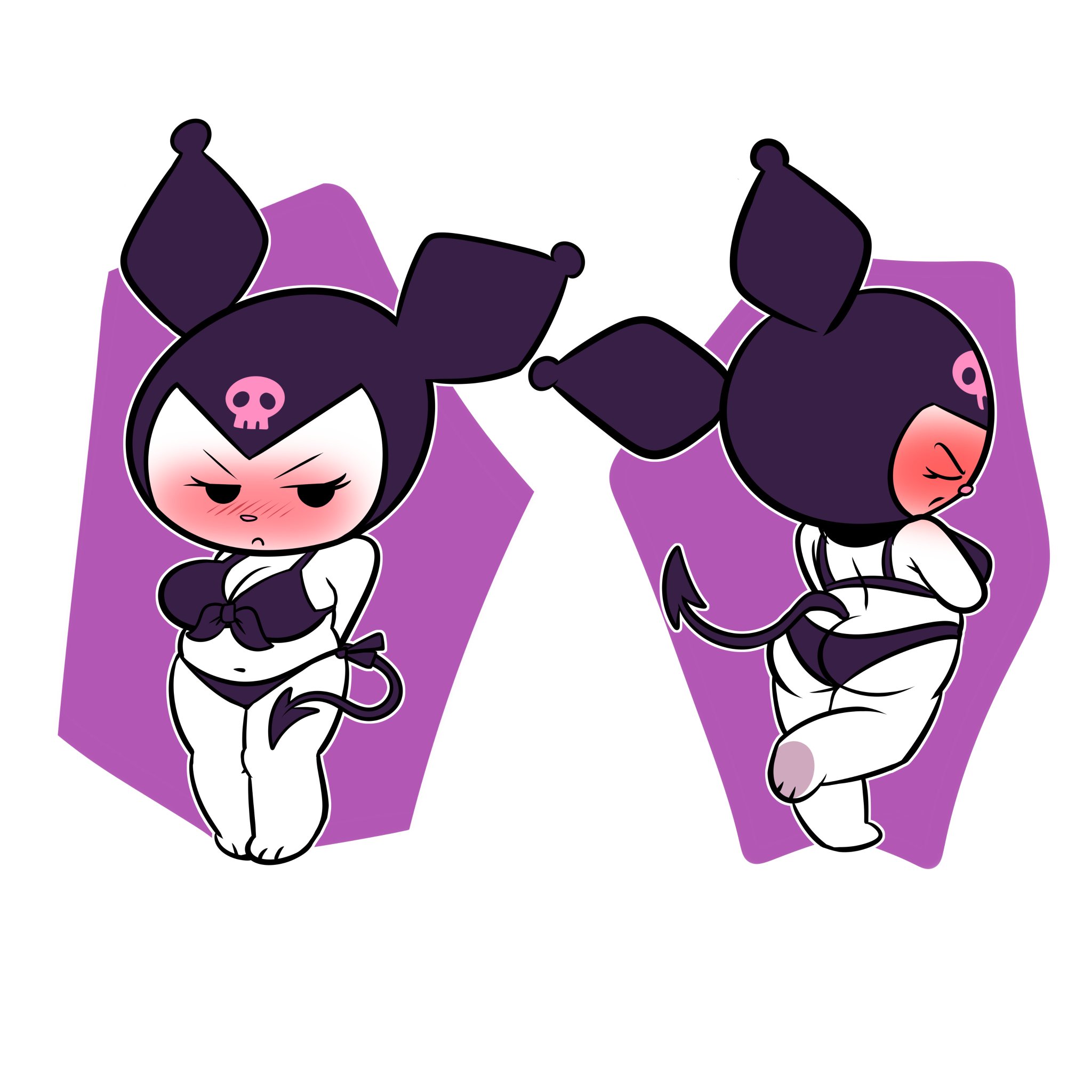 1girls, ass, big breasts, bikini, blush, breasts, fat, female, kuromi, monica moneybell, onegai my melody, sanrio, tagme