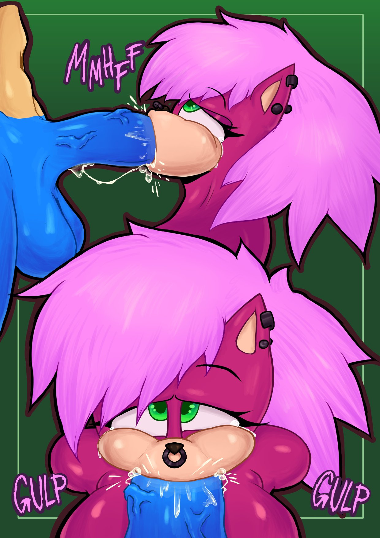 anthro ass blue_body blue_fur breasts duo female fur genitals hair hi_res incest_(lore) magenta_fur male male/female penis pink_hair reasue sega sex sonia_the_hedgehog sonic_(series) sonic_the_hedgehog sonic_the_hedgehog_(series) sonic_underground vein veiny_penis