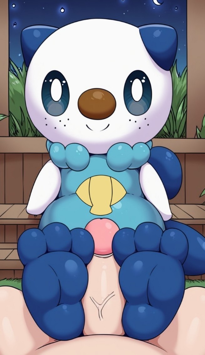 ai_generated feet foot_fetish foot_play footjob happy nintendo oshawott pawjob paws pokemon pokemon_(species) pov trainer uncensored