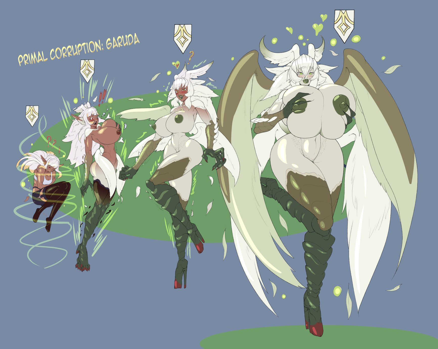animal hands, animal legs, ass, ass expansion, ballet heels, big ass, big boobs, big breasts, big butt, bimbo, bimbofication, brainwashing, breast expansion, breast growth, breast growth (enlargement), breasts, breasts bigger than head, corruption, elf ears, elf female, female, final fantasy, final fantasy xiv, frozenaardvark, garuda, gigantic ass, gigantic boobies, gigantic breasts, gigantic butt, gigantic titties, hair growth, heeled feet, huge ass, huge breasts, identity death, lip expansion, mega breasts, nipples, personality change, pointy ears, race swap, species transformation, takeover, the varking, thick lips, thick thighs, transformation, transformation sequence, wide hips