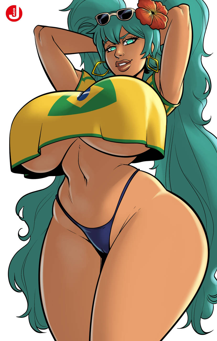 big_breasts brazilian_miku female hatsune_miku solo tagme