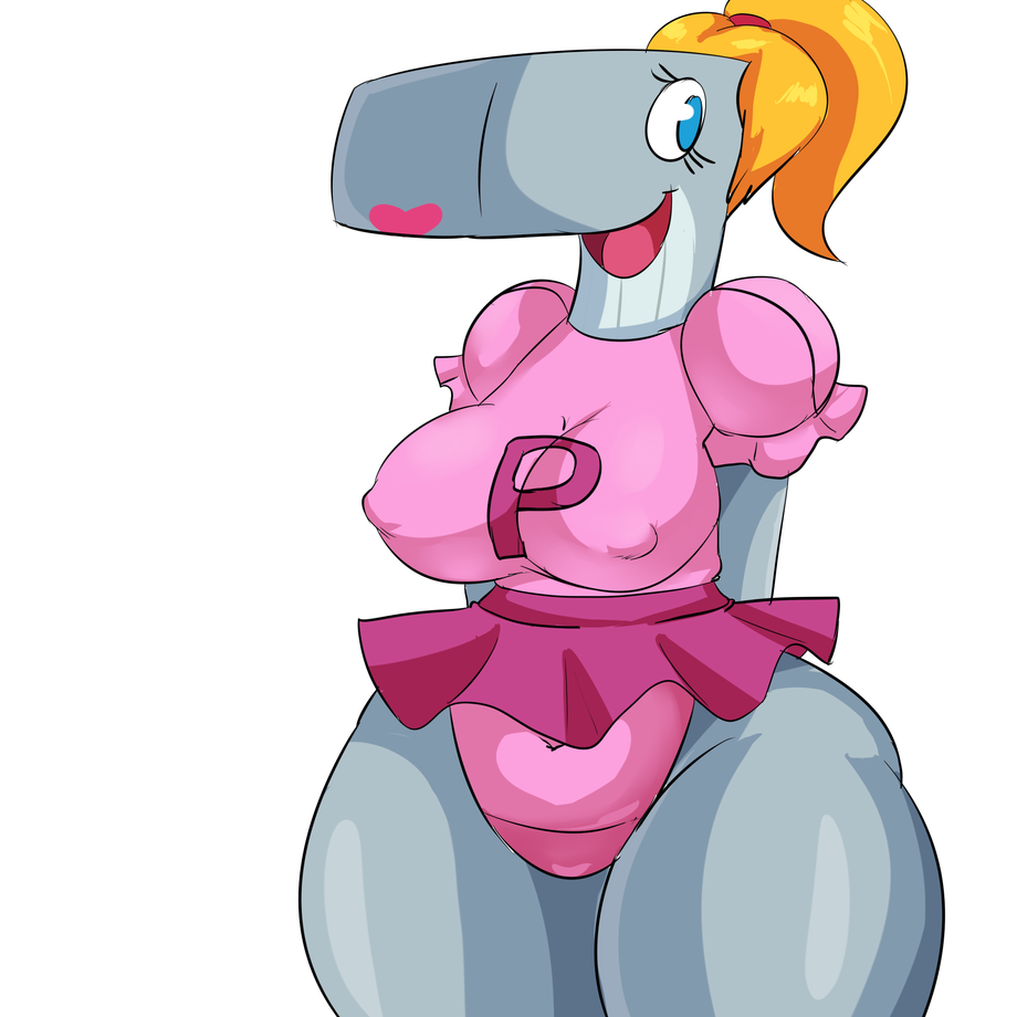 1girls anthro blonde_hair blue_eyes breasts cetacean clothing denizen1414 female female_only mammal marine nickelodeon pearl_krabs smooth_skin sperm_whale spongebob_squarepants tagme teenager whale white_background wide_hips