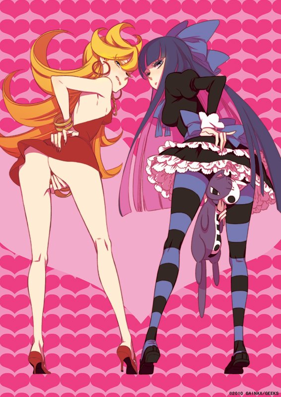 angel, ass, blonde hair, blue eyes, covered pussy, female, goth, humanoid, manual, pale skin, panty & stocking with garterbelt, panty anarchy, pussy, stocking anarchy, stockings, thigh gap