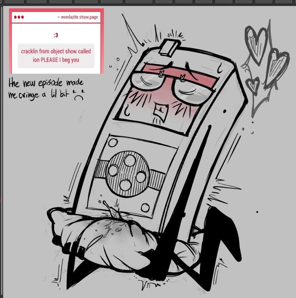 1boy aggie.io barely_colored blush cracklin_(i.o.n) cumming erect_clitoris grey_background heart-shaped_pupils heart_symbol humping humping_pillow i.o.n male_only non-human object_shows sketch solo strawpage_request sweat weedazite wet