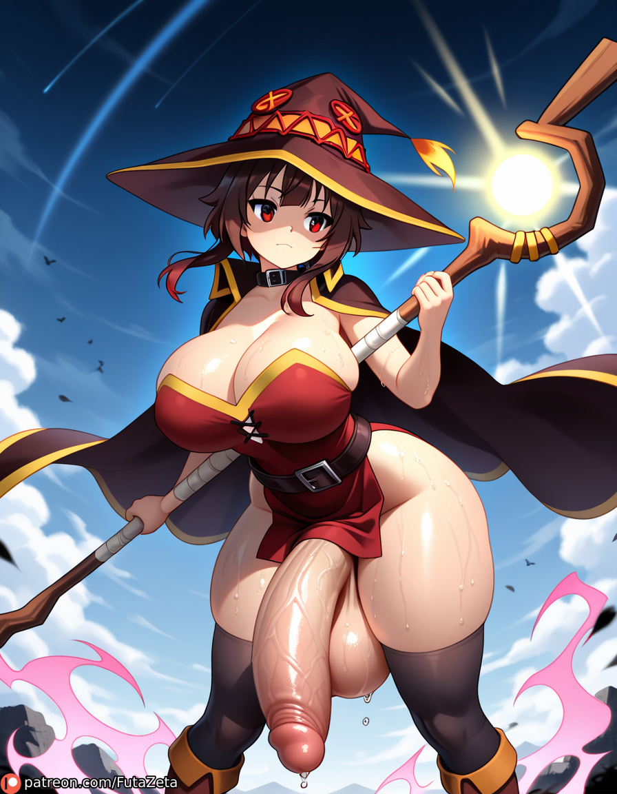 1futa ai_generated artist_name balls big_balls big_breasts futa_only futanari futazeta huge_cock hyper hyper_balls hyper_penis inaccurate_proportions kono_subarashii_sekai_ni_shukufuku_wo! large_breasts legs megumin non-canonical_breasts oversized_breasts penis short_hair solo solo_focus uncensored