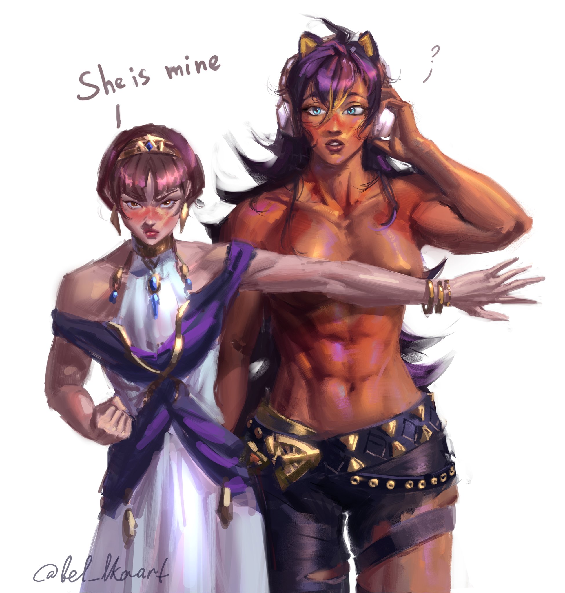2girls, abs, bel lkaart, dehya (genshin impact), dunyarzad (genshin impact), female, female only, fit, fit female, genshin impact, lesbian sex, muscular, muscular female, nipples, npc, npc (genshin impact), nude, nude female, sumeru girls, tagme, yuri