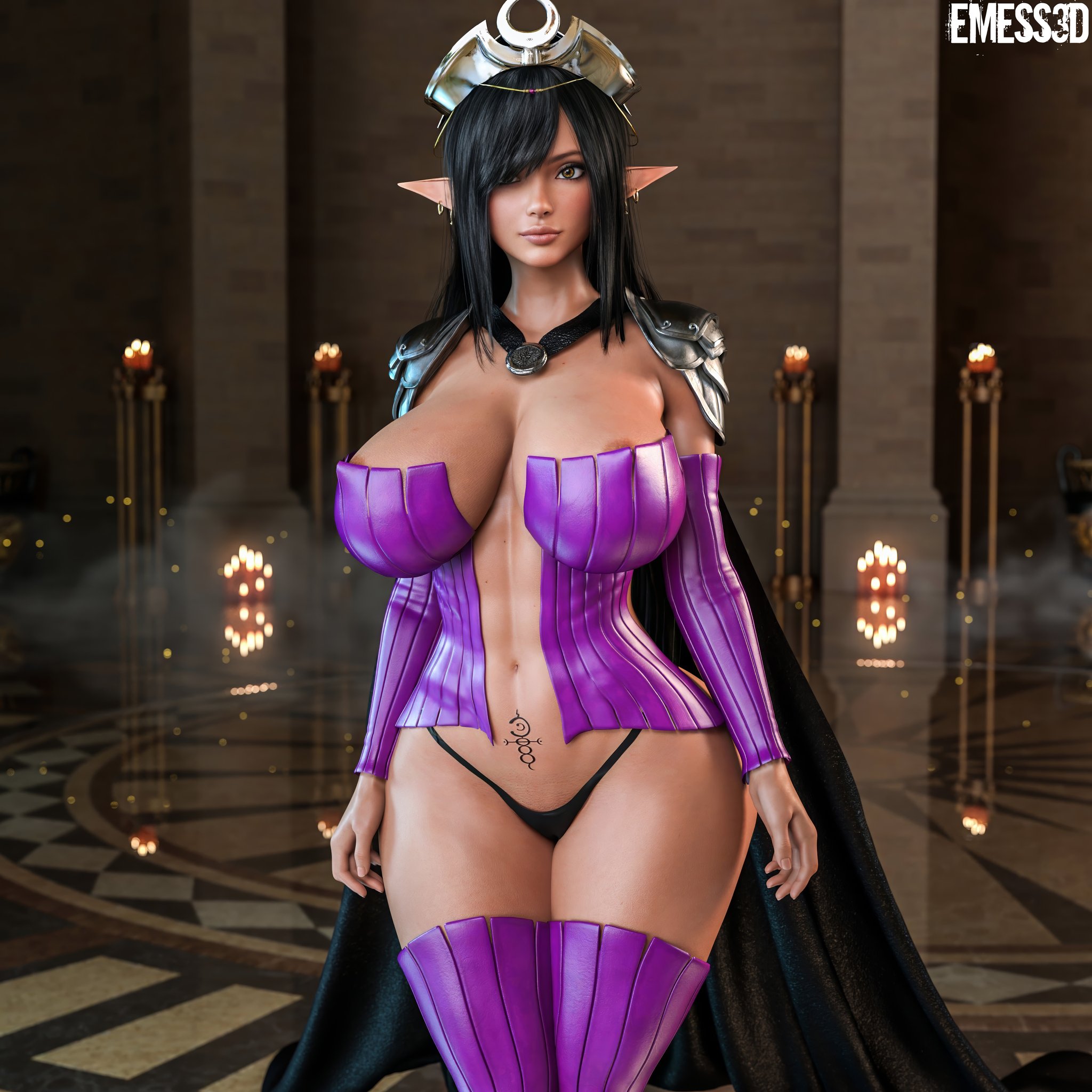 1girls, 3d, ass, big ass, big breasts, breasts, bust, busty, curvaceous, curvy, curvy figure, dark elf, emess, emess3d, female, hips, huge ass, huge breasts, kuroinu ~kedakaki seijo wa hakudaku ni somaru~, large ass, large breasts, mature, mature female, olga discordia, slim waist, thick, thick hips, thick legs, thick thighs, thighs, voluptuous, waist, wide hips