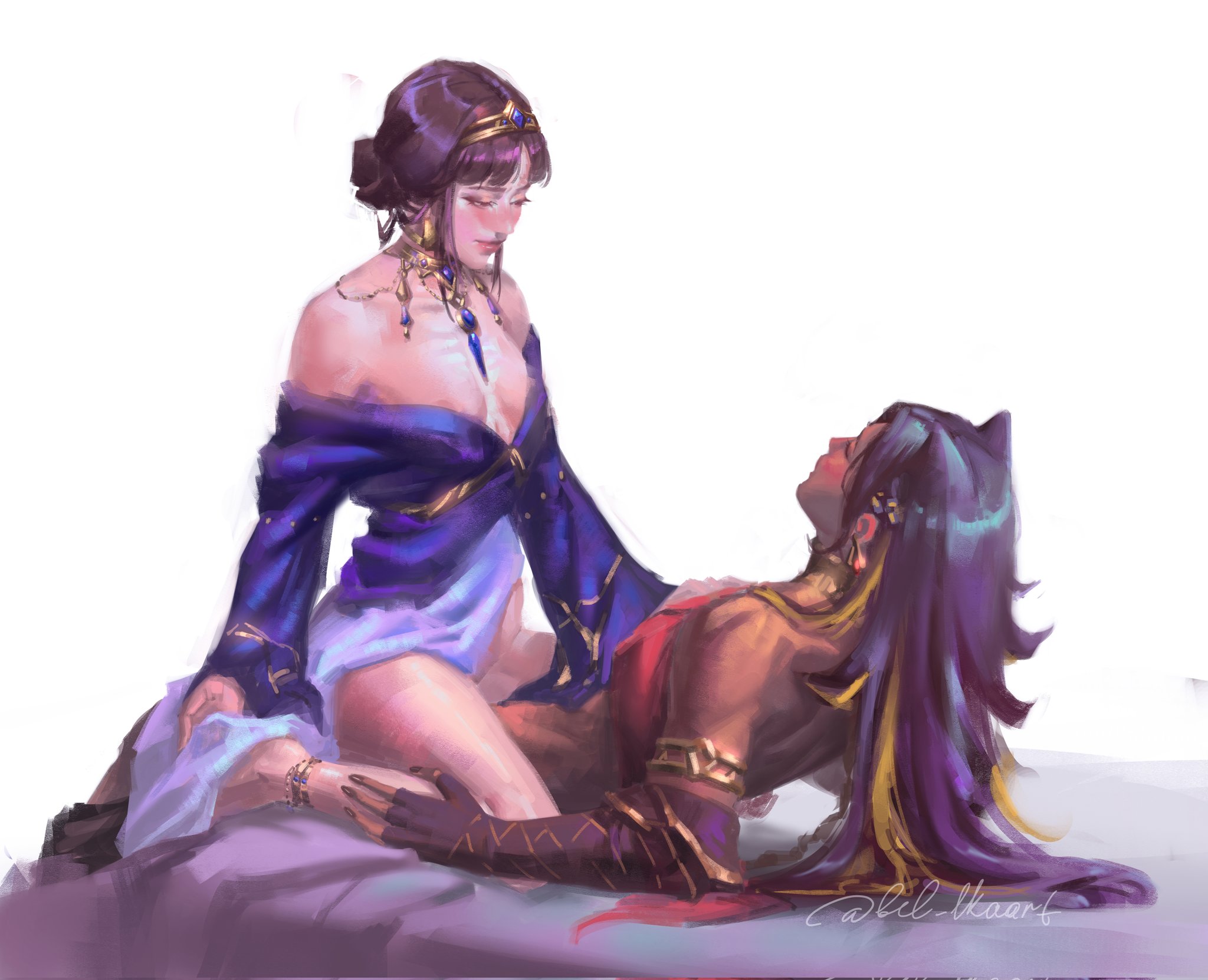 2girls, abs, bel lkaart, dehya (genshin impact), dunyarzad (genshin impact), female, female only, fit, fit female, genshin impact, lesbian sex, muscular, muscular female, nipples, npc, npc (genshin impact), nude, nude female, sumeru girls, tagme, yuri