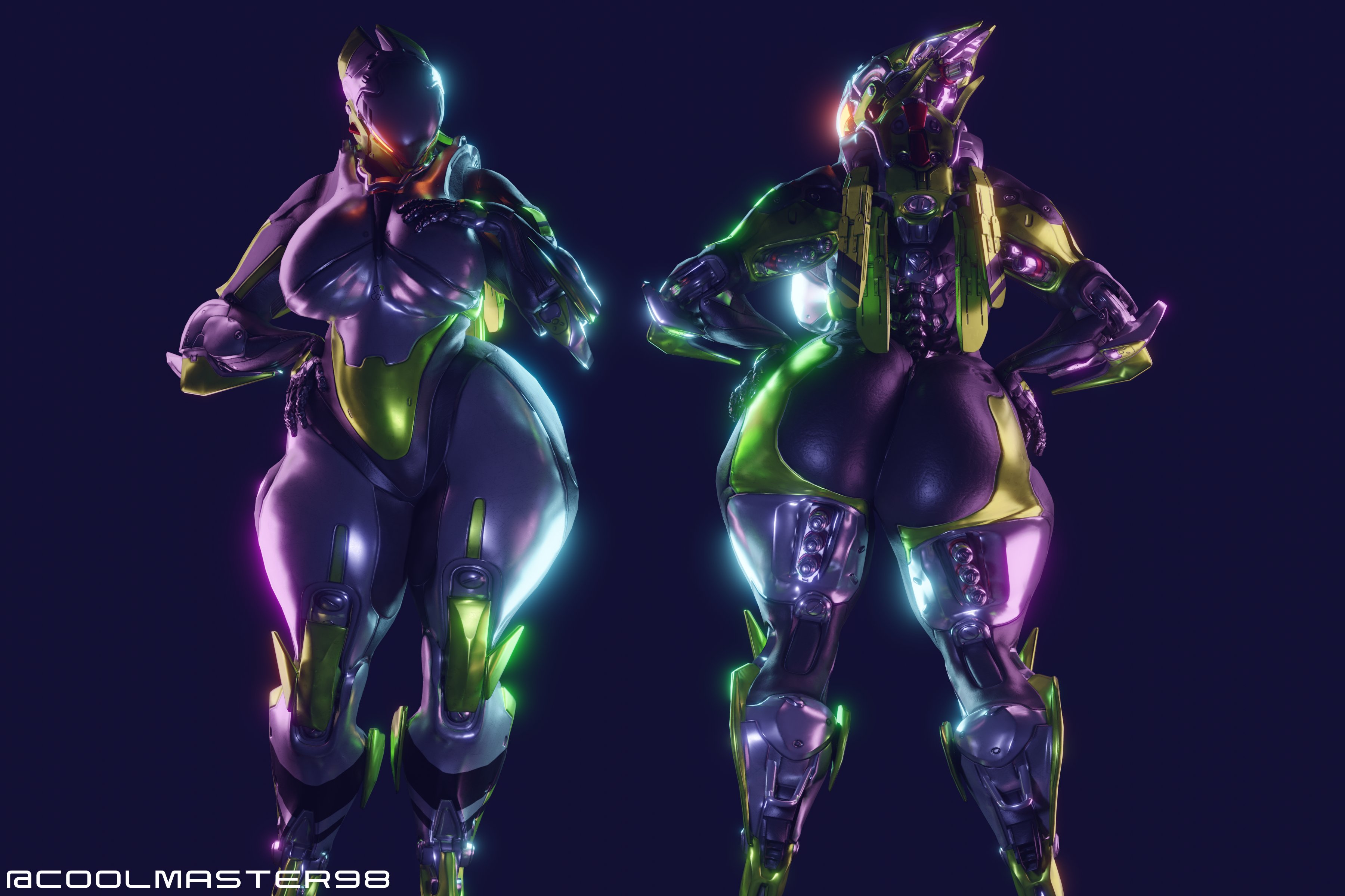 3d, anthem, ass, breasts, coolmaster98, exosuit, fat ass, female, female focus, female only, helmet, interceptor (anthem), large ass, large breasts, robot, robot girl, robot joints, robotic arm, solo, solo focus, thick, thick ass, thick thighs, thighhighs, thighs, upgrades