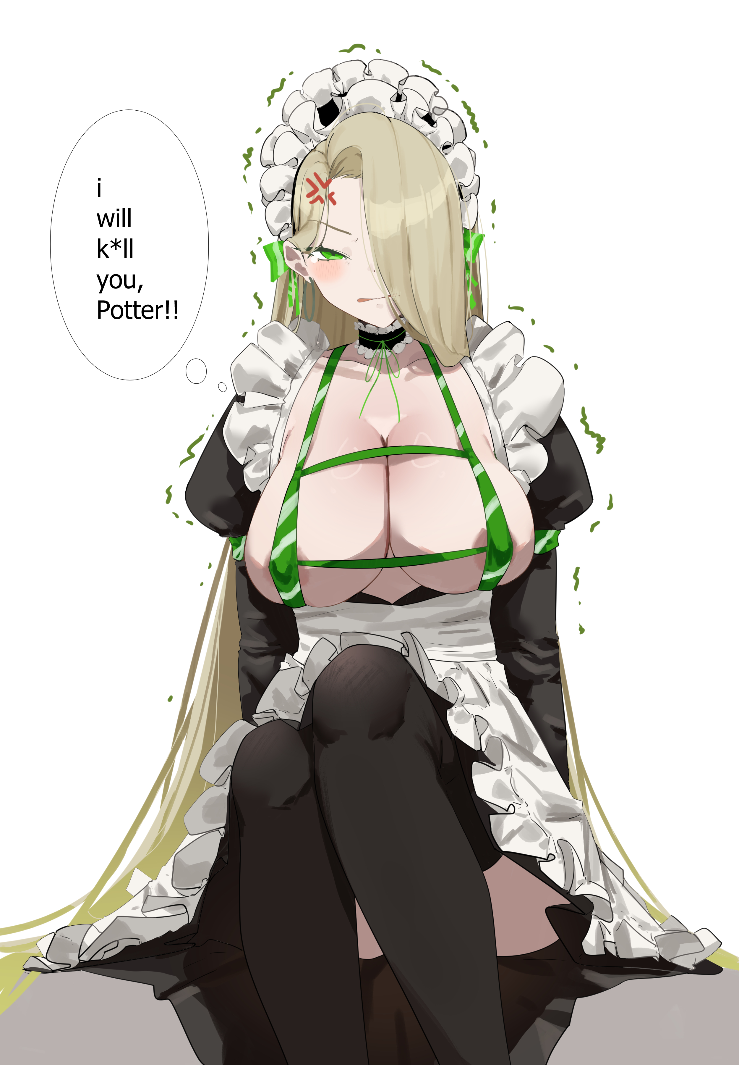 1girls, artist request, breasts, draco malfoy, draco malfoy (redteneri), female, female focus, female only, genderswap, harry potter, large breasts, light skin, light-skinned female, looking at viewer, rule 63, solo, thick thighs, thighs, wide hips