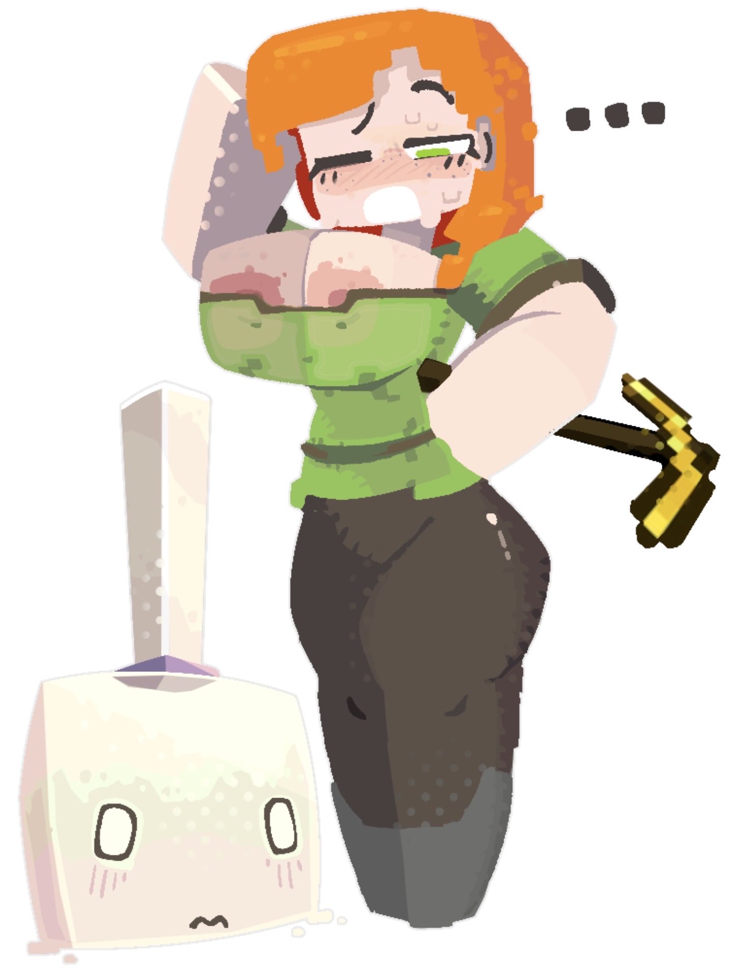 ..., 1girl, 1girls, 2026, 2d, 2d (artwork), 2d art, 2d artwork, alex (minecraft), areola, areola slip, areolae, areolae slip, big boobs, big breasts, blush, blush lines, blushing, blushing female, boobs, breasts, digital art, digital drawing, digital drawing (artwork), digital media, digital media (artwork), end rod, generalplorp, large boobs, large breasts, microsoft, minecraft, mojang, nipple slip, nipples, sulfur cube (minecraft), sulphur cube (minecraft), tagme, tits