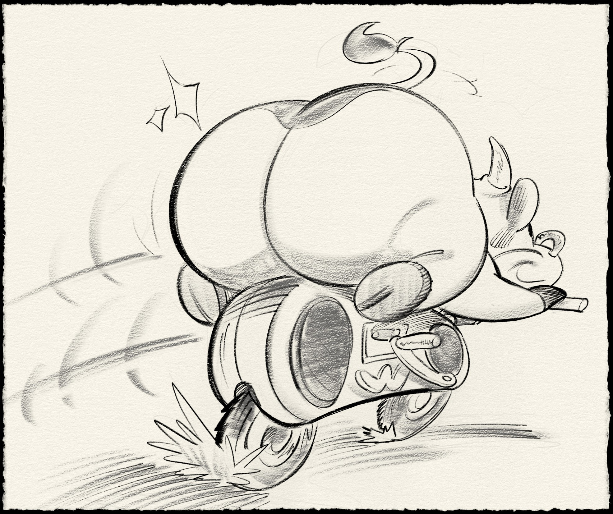 ambiguous gender, ass, big ass, bike, black and white, bovine, cow (mario), mario (series), mario kart, mario kart world, monochrome, moo moo (mario), moo moo meadows cow, motorcycle, nintendo, nondelismell, riding, tune thumper (mario kart), vehicle