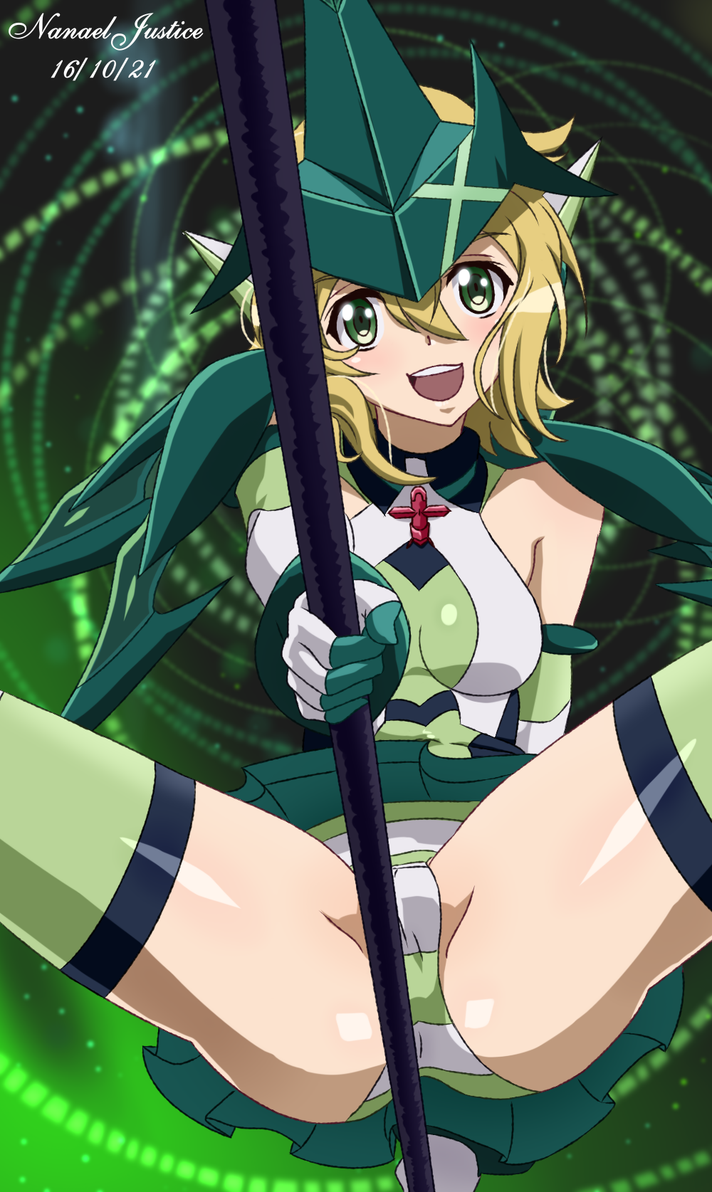 2021 akatsuki_kirika blonde_hair nanaeljustice panties pole_dancing senki_zesshou_symphogear