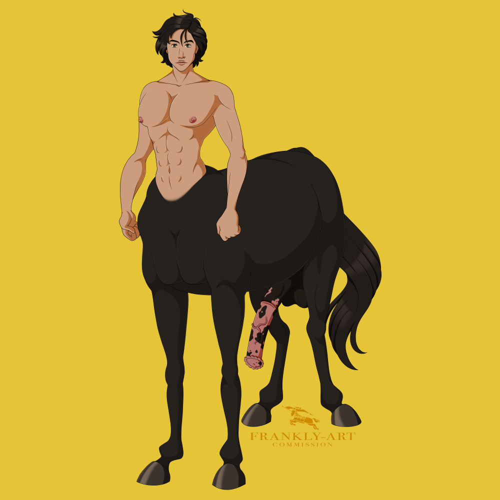 1:1 1boy abs adam_driver alternate_species anatomically_inaccurate animal_genitalia animal_penis balls black_hair burberry centaur equid equid_taur equine equine_penis erection frankly-art genitals hair hooves humanoid humanoid_taur kylo_ren lips logo male male_focus male_only mammal mammal_taur muscular muscular_male navel nipples pecs penis simple_background solo solo_focus taur waist yellow_background