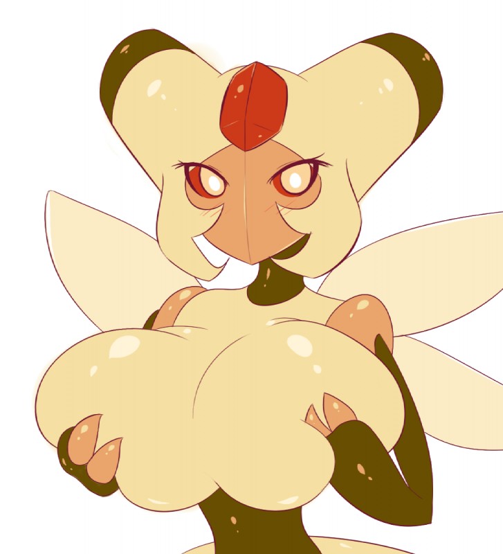 bee big_breasts faint_blush jcdr vespiquen wings yellow_body