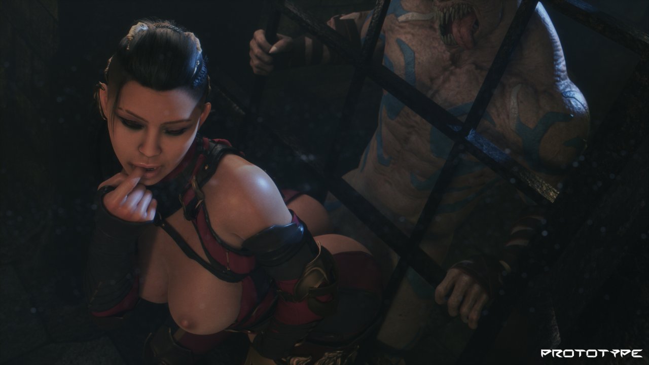 3d ambiguous_penetration ass_cheeks ass_up baraka bending_over bent_over big_breasts braid butt_focus clothing dat_ass dreadlocks edenian erect_nipples erotic exposed_breasts half-dressed half_naked hand_on_leg hand_on_lips jail_cell light-skinned_female mileena mileena_(new_era) mortal_kombat mortal_kombat_1_(2023) netherrealm_studios ninja_girl no_bra no_panties outworld prisoner prototype_(artist) round_ass round_butt royalty sharp_teeth side_ass tarkatan tattoos