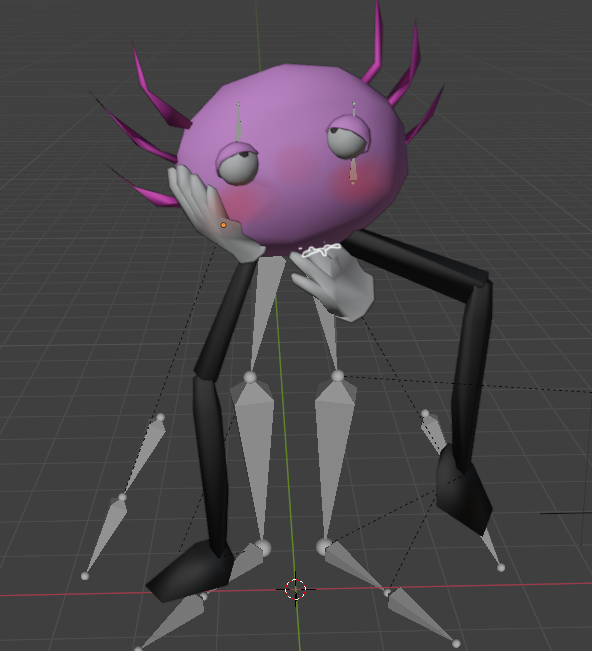 3d axolotl black_legs blender blender3d blender_(software) blush canon_design eyes_rolling_back floating_hands gills grabbing_face intersex kinito kinito_the_axolotl kinitopet legs_apart legs_spread masturbation pussy vaginal_juices white_gloves