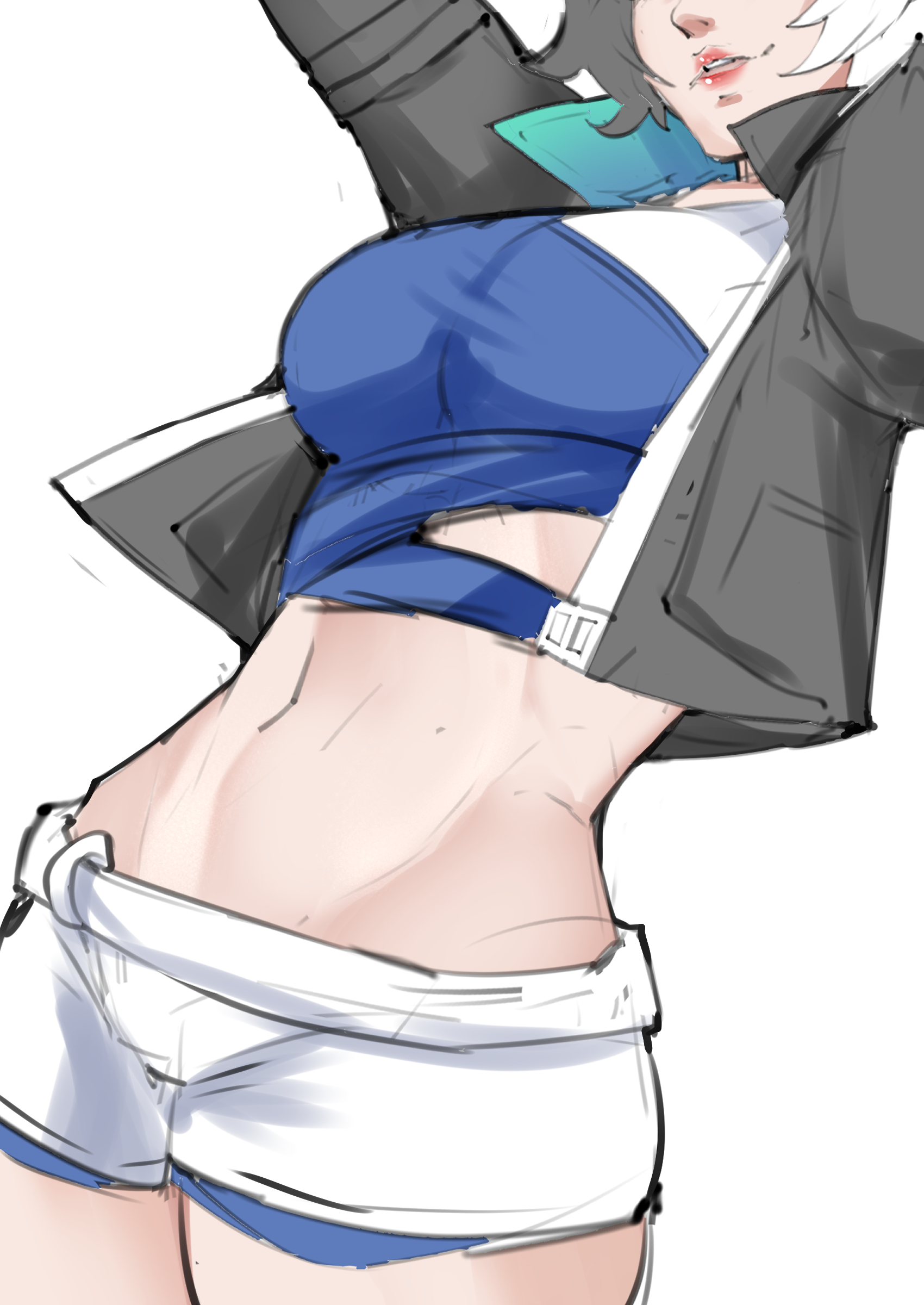 1340smile, 1girls, 2d, abs, athletic, athletic female, breasts, female, female only, fully clothed, luna snow, luna snow (marvel rivals), marvel, marvel comics, marvel rivals, navel, thick thighs