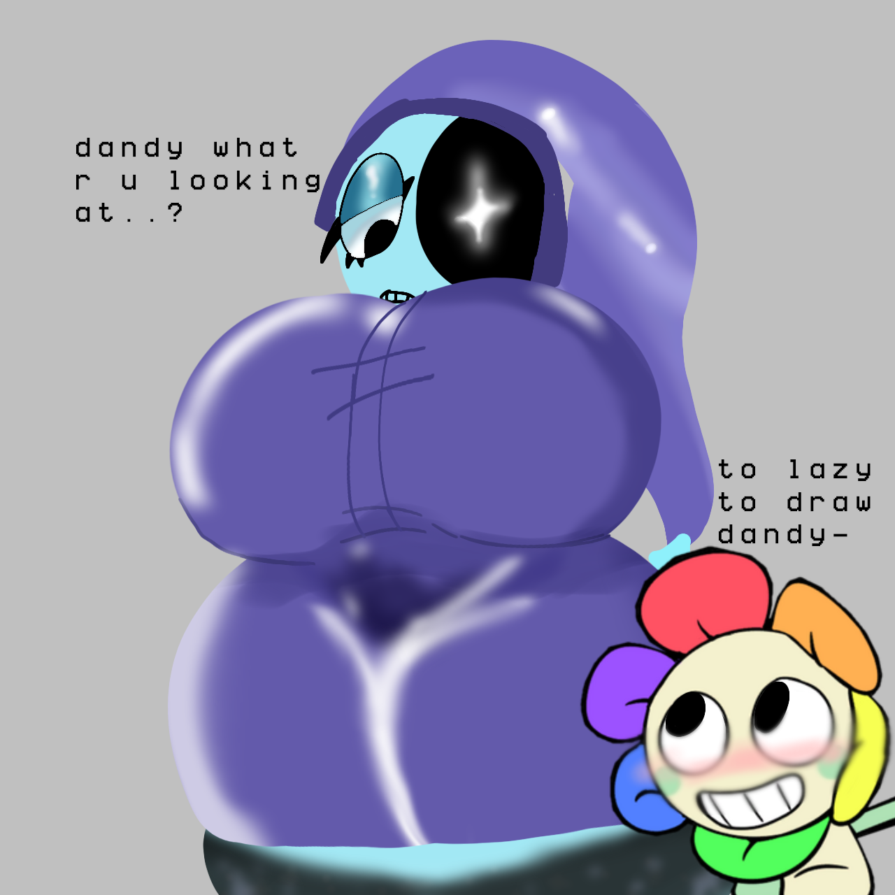 1boy, 1girls, artist request, big breasts, blushing, blushing male, breasts, female, genderswap, genderswap (mtf), looking at breasts, male, rule 63, tagme, thicc thighs, thick thighs, ths is not going in the moonflower tag