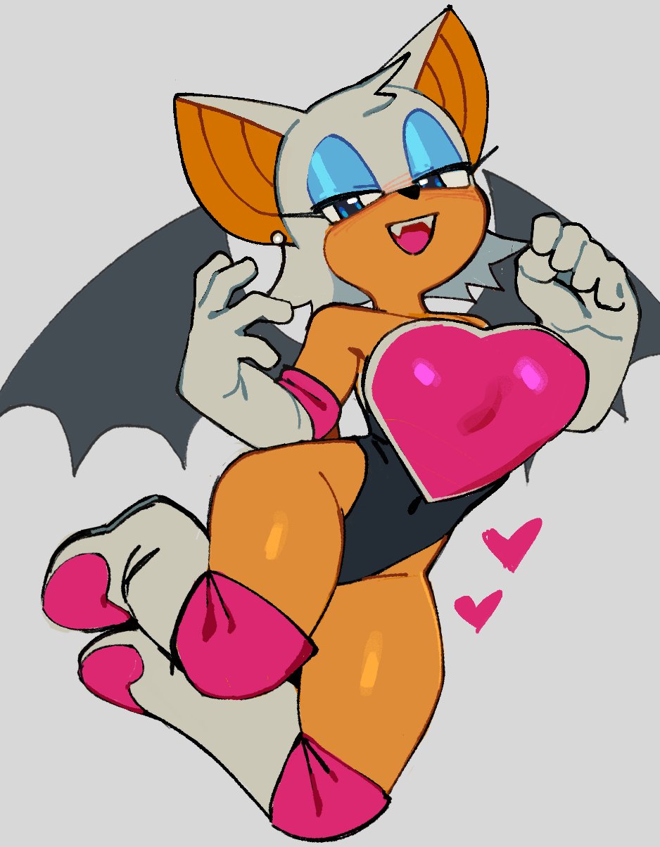 1girls 2021 2d bat_wings black_leotard boots breastplate clothed clothing cute elbow_gloves fanart fangs female female_only heart high_heel_boots leotard mobian mobian_(species) mobian_bat rouge_the_bat sega sharp_teeth solo solo_female sonic_(series) sonic_adventure_2 sonic_the_hedgehog_(series) wamudraws