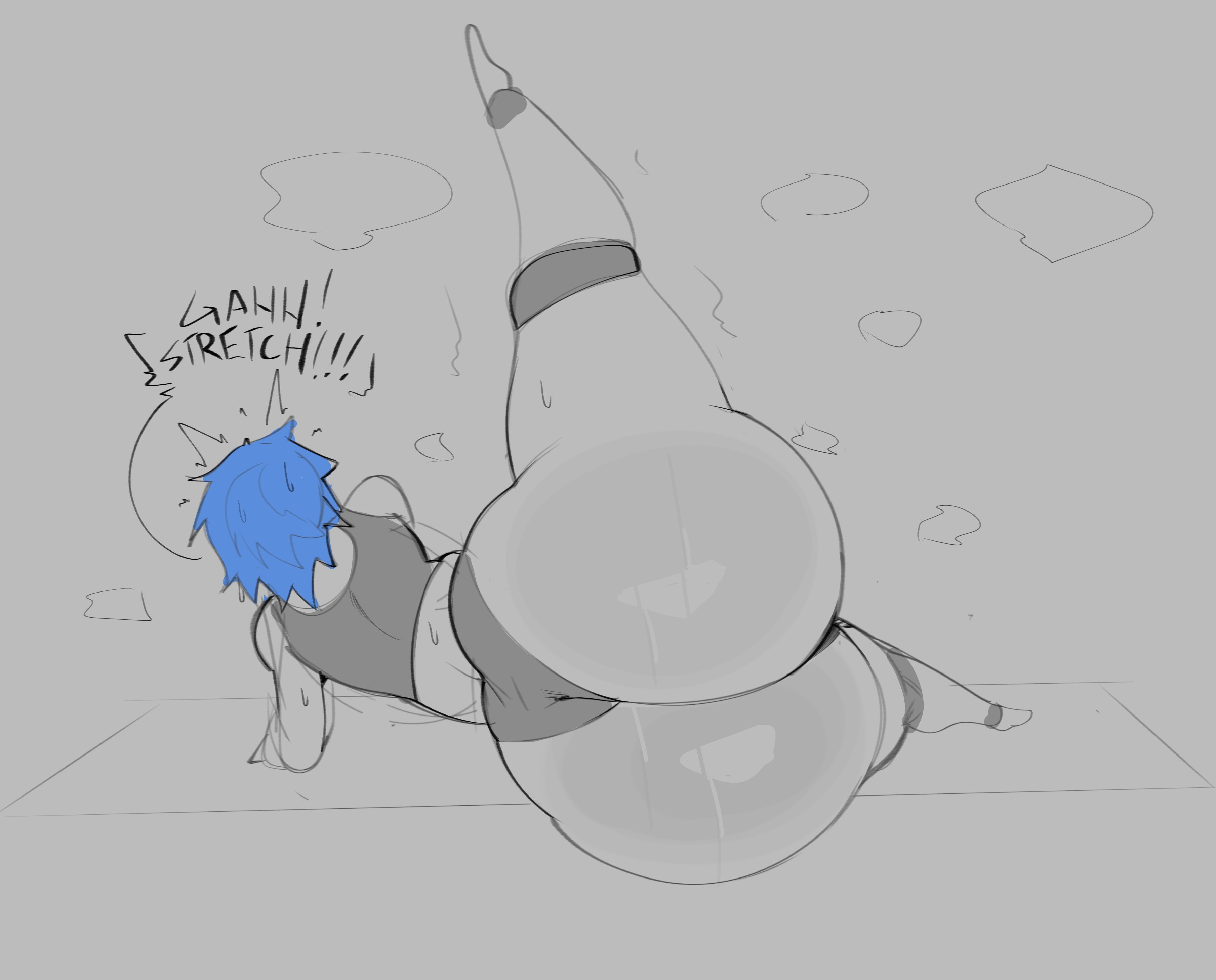 ass, big ass, big ass (male), big butt, huge ass, huge butt, lapis (phoenixlamarrr), male, male only, phoenixlamarrr, stretching, yoga