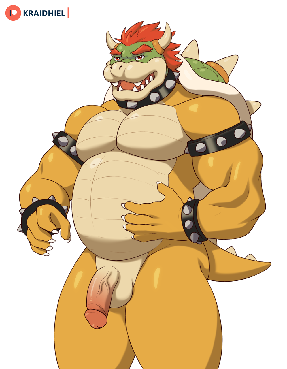 anthro bowser bowser_day genitals hi_res koopa kraidhiel male male_focus male_only mario_(series) muscular nintendo overweight penis scalie solo solo_male video_games