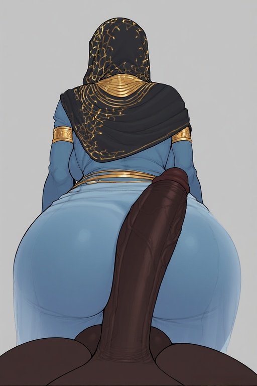 ai generated, dark-skinned male, hijab, hot dogging, male, orphvn, tagme, through clothes
