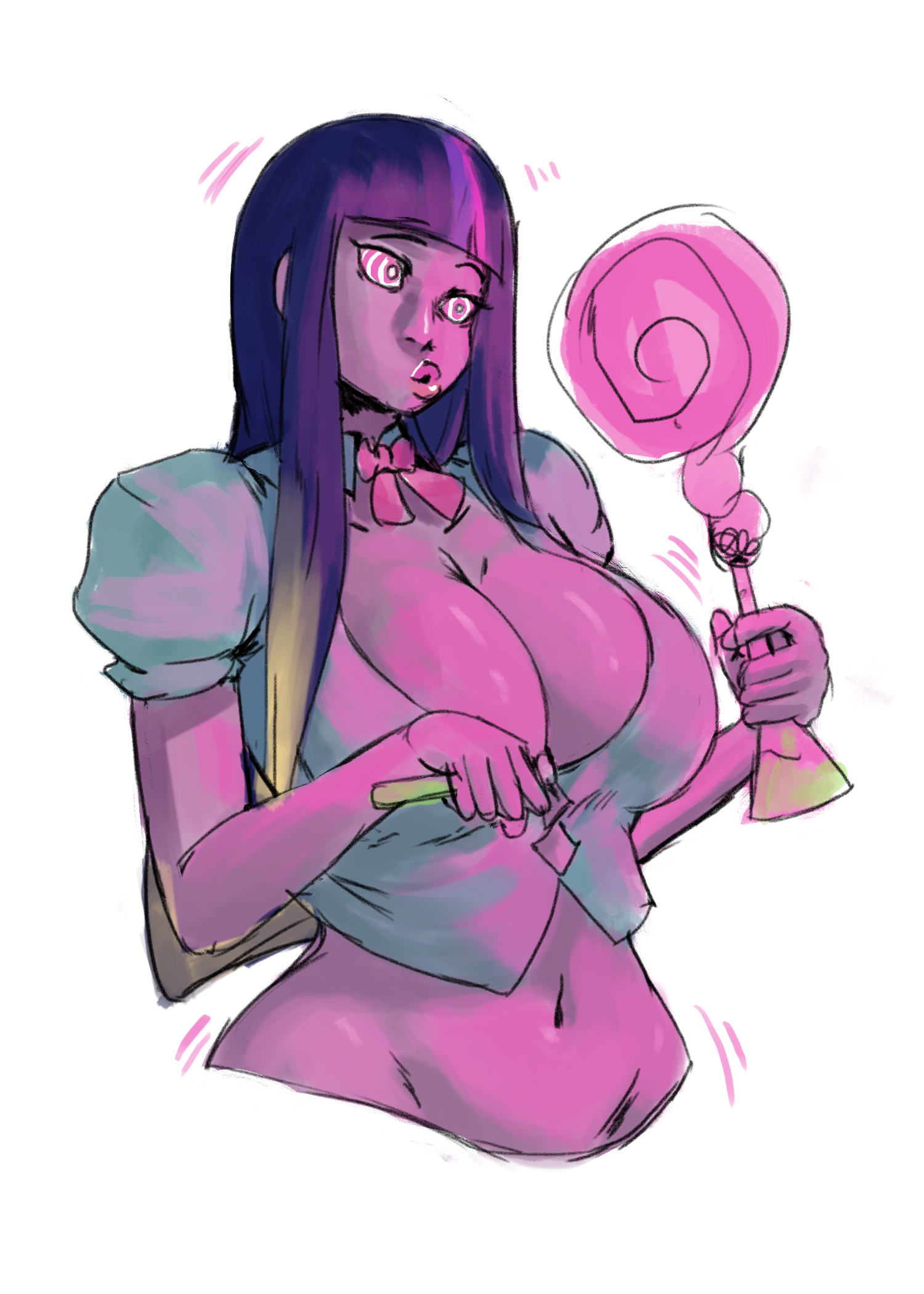 bimbo, bimbofication, cleavage, female, female only, hypnosis, lips, lipstick, my little pony, redblacktac, twilight sparkle (mlp)