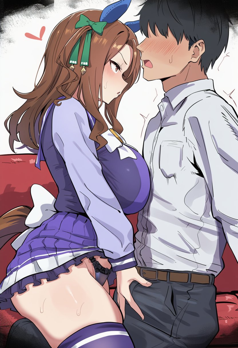 1girls, ai generated, animal ears, anthropomorphization, eyes, female, hair, king halo (umamusume), legs, skin, tagme, trainer (umamusume), umamusume, umamusume pretty derby, young