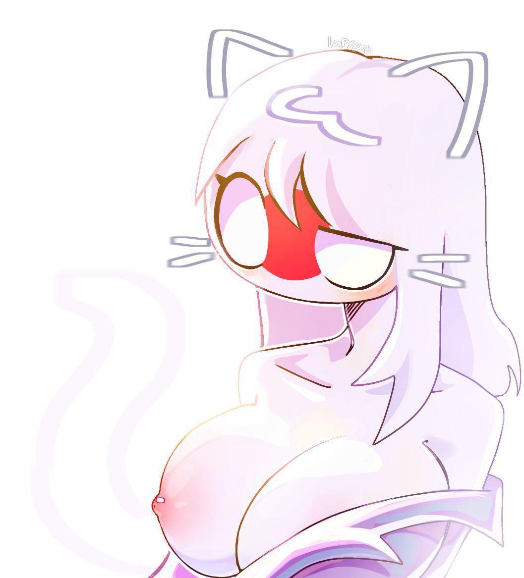breasts, catgirl, countryhumans, countryhumans girl, japan (countryhumans), japanese female, japanese flag, kapyxx3, solo, solo female, solo focus