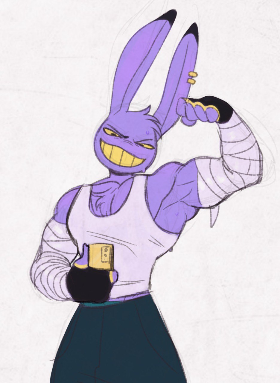 biceps, bitch, boxers, bunny boy, bunny ears, cuntboy, jax (the amazing digital circus), moshyrooms81645, muscles, non-human, phone, sweatdrop, tadc, the amazing digital circus, yellow teeth