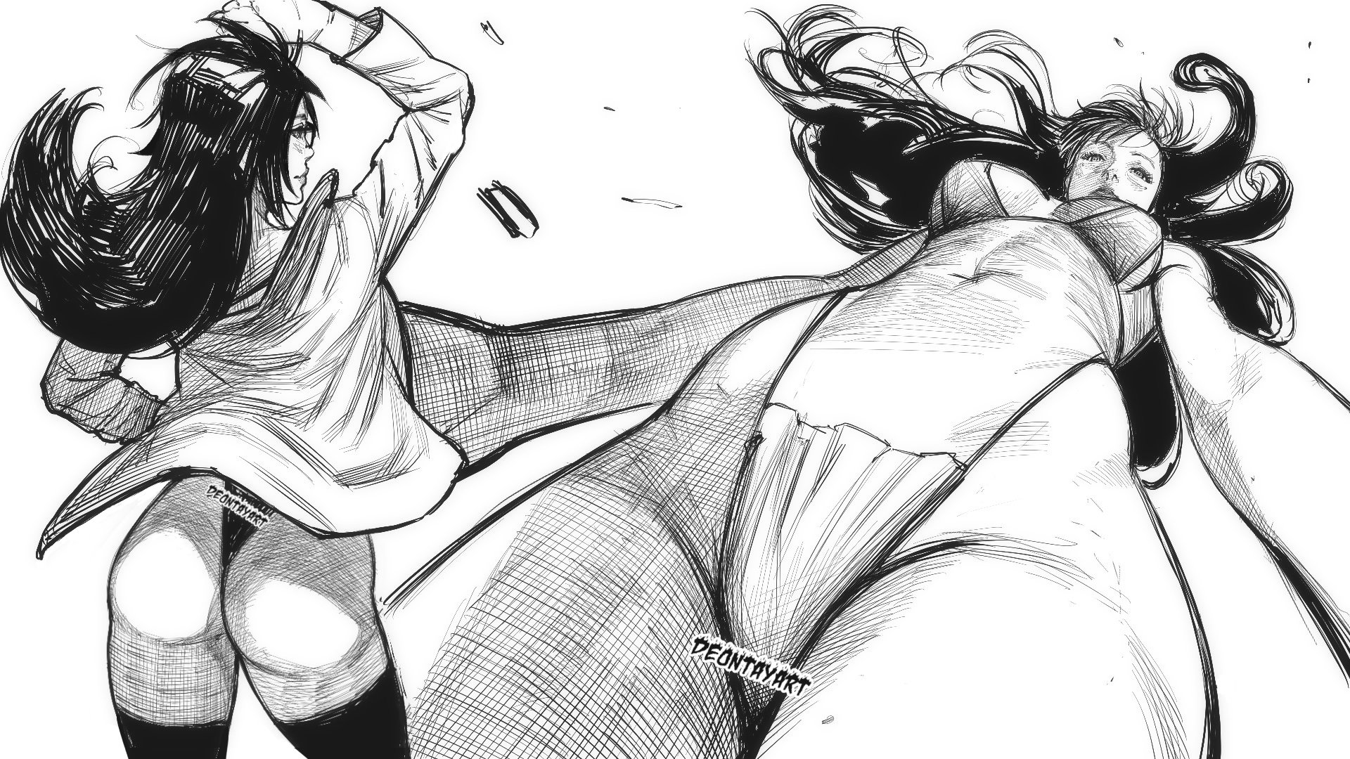 2girls, ada (boruto), ass, ass focus, back view, bare arms, bare legs, bare shoulders, bare thighs, behind view, bikini, bikini bottom, bikini top, black and white, boruto: naruto next generations, boruto: two blue vortex, bubble ass, bubble butt, butt, child bearing hips, collared shirt, deontayart, eida (boruto), female, female focus, female only, g-string, glasses, hi res, high resolution, highres, hips, hourglass figure, karin uzumaki, legwear, long hair, mature, mature female, mature male, messy hair, micro bikini, milf, monochrome, naruto, naruto (series), panties, presenting ass, presenting butt, shirt, shonen jump, shounen jump, shueisha, standing, swimsuit, teen, teen girl, teenage girl, teenager, thick thighs, thighhighs, thong, tomboy, underwear, uzumaki karin, very high resolution, wavy hair, weekly shonen jump, weekly shounen jump, wide hips