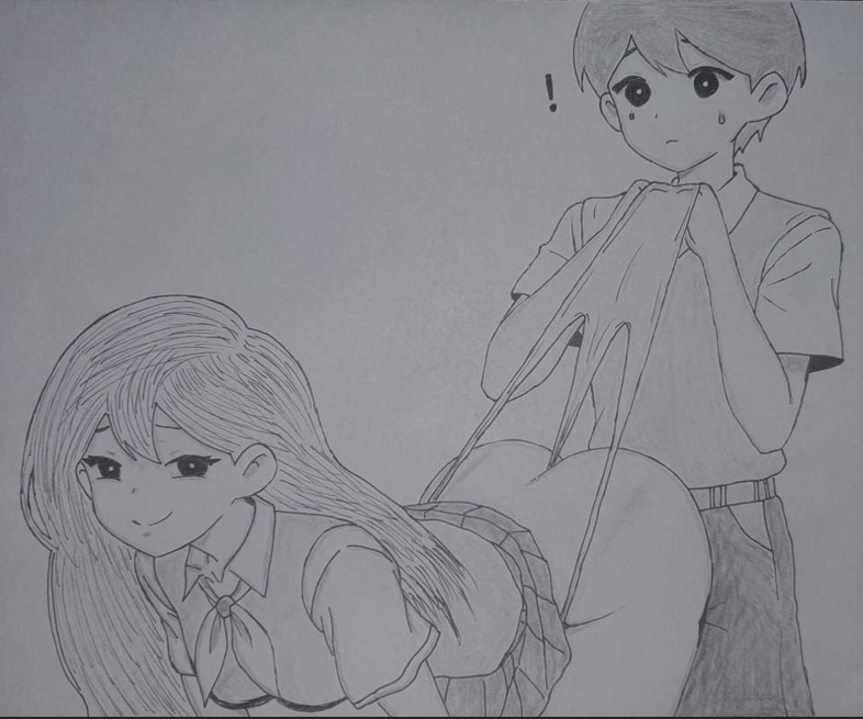1female1male, aged up, ass, gif, humping, jesucristobal, mari (omori), omori, skirt lift, smug, sunny (omori), teasing, wedgie