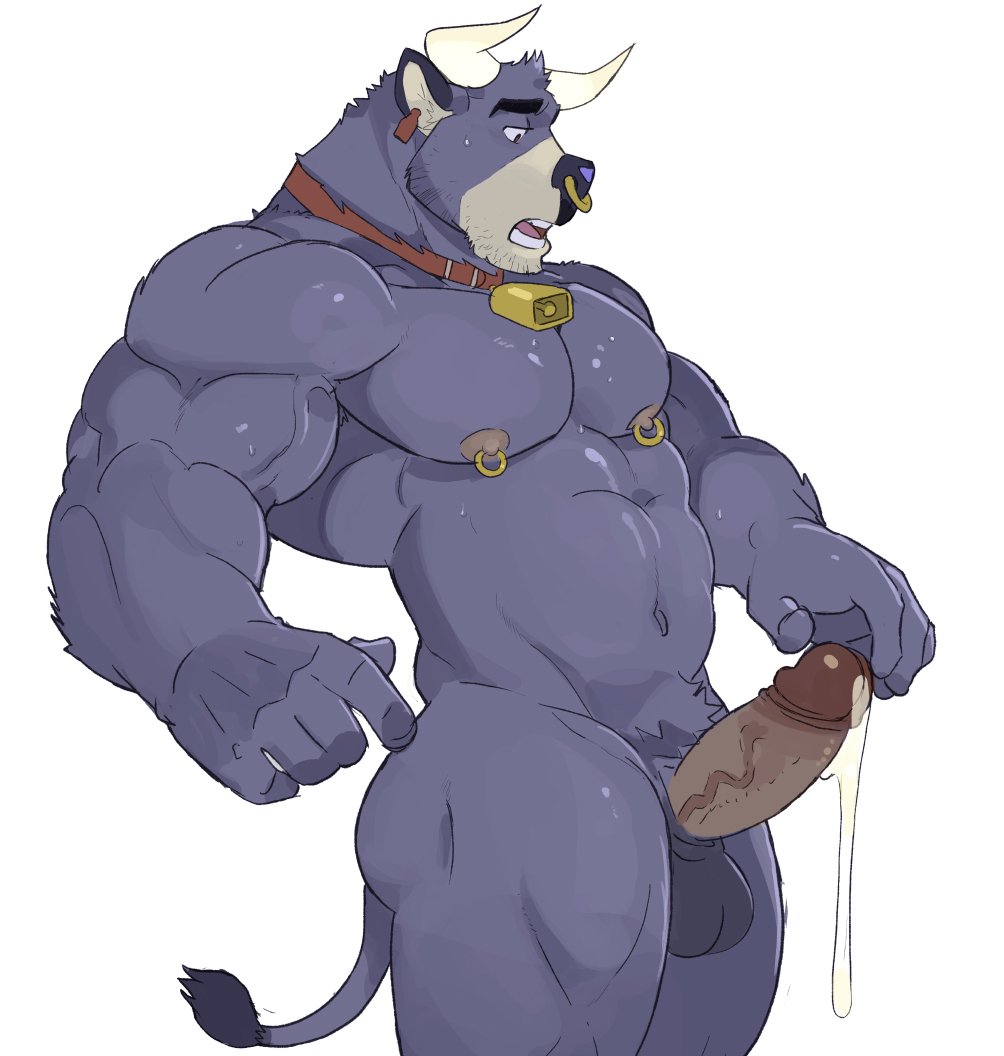 anthro balls bara bull dozer_(spookeedoo) furry gay male male_only muscles muscular penis spookeedoo