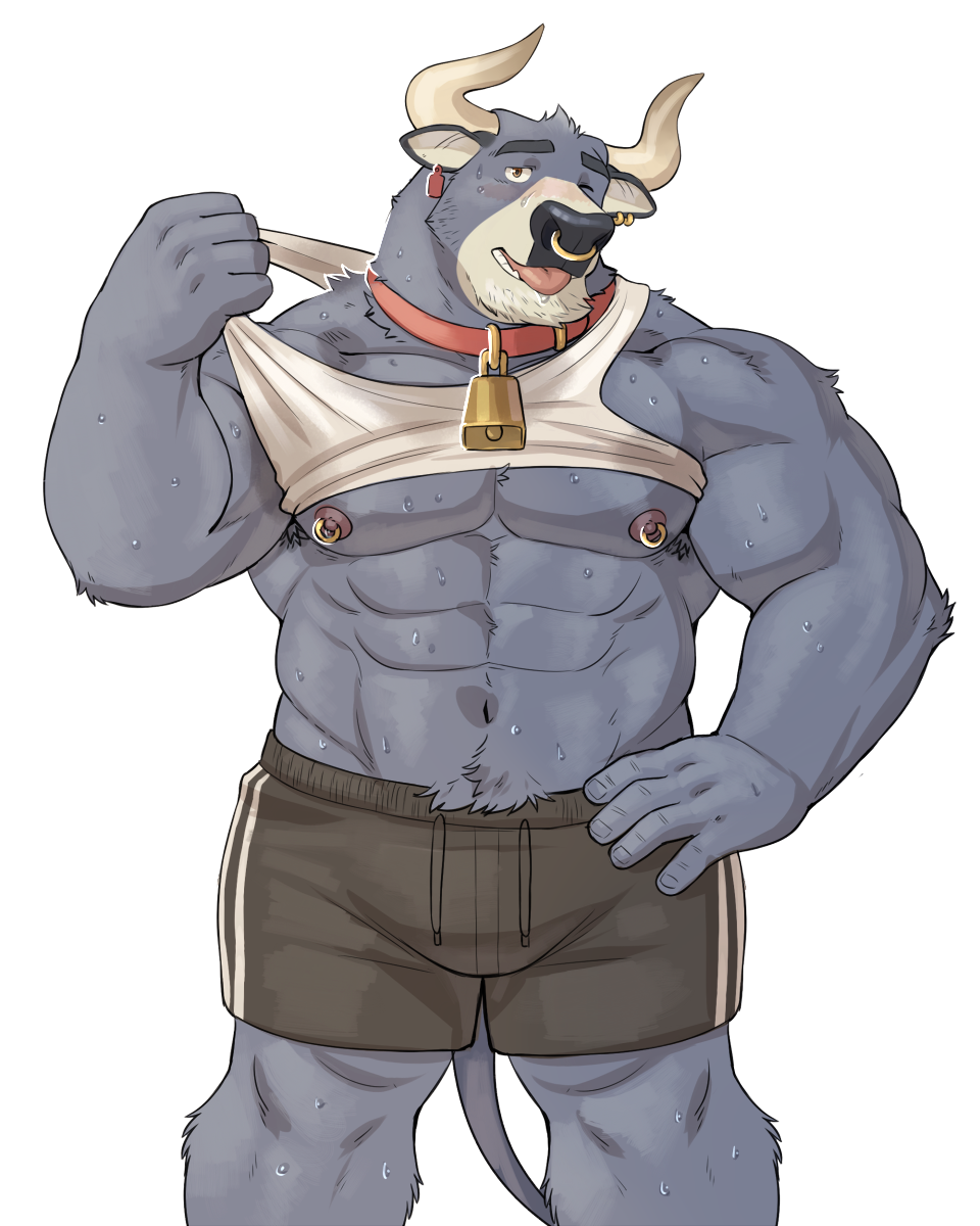 anthro balls bara bull dozer_(spookeedoo) furry gay male male_only muscles muscular penis spookeedoo