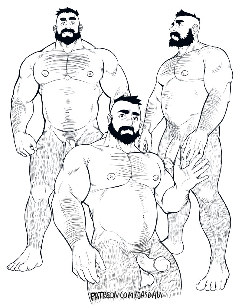 1boy arm_hair balls ballsack bara beard beefy belly body_hair chest_hair collage completely_nude cropped_legs erect_penis erection facial_hair full_body greyscale hairy jasdavi large_pectorals leg_hair male male_focus male_nipples male_only male_pubic_hair manly masculine mature_male monochrome multiple_views musclegut muscular muscular_male navel navel_hair nipples nude nude_male original pecs pectorals penis plump pubes scrotum short_hair stomach tallywhacker testicles thick_eyebrows thick_thighs thighs uncensored veiny_penis waving