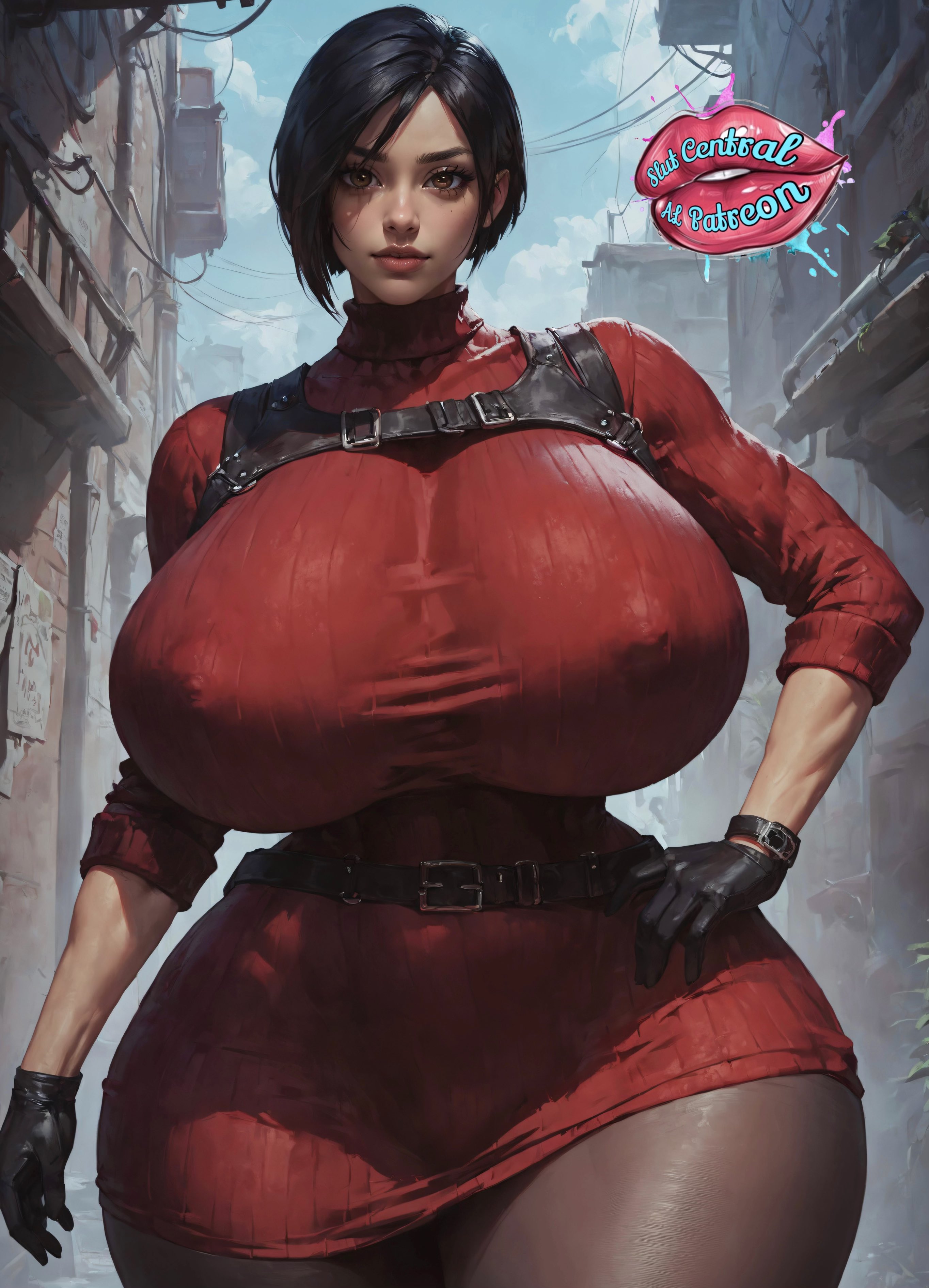 1girls, ada wong, ai generated, big breasts, breasts, capcom, female, female only, resident evil, resident evil 4, resident evil 4 remake, slutcentralai, solo, solo female, tagme