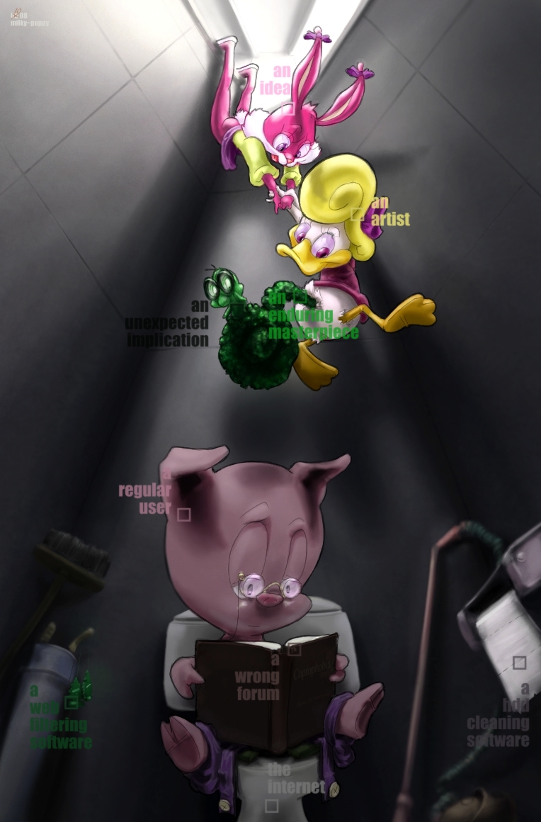 babs_bunny bookworm hamton_j_pig milky-puppy pink_fur shirley_the_loon soft_feathers tiny_toon_adventures uncensored