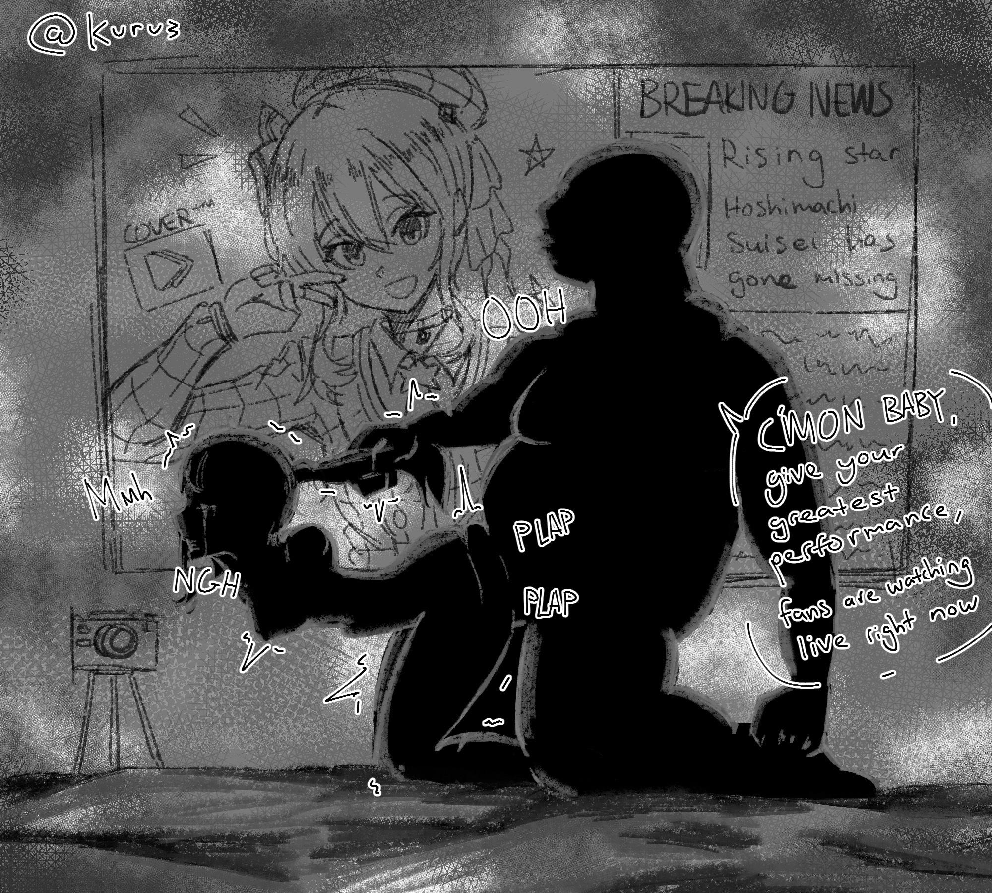 bad end, bondage, breasts, crying, female, femsub, gag, gagged speech, hair grab, hololive, hololive gen 0, hololive japan, hoshimachi suisei, kidnapped, kuru3, rape, restrained, tears, virtual youtuber
