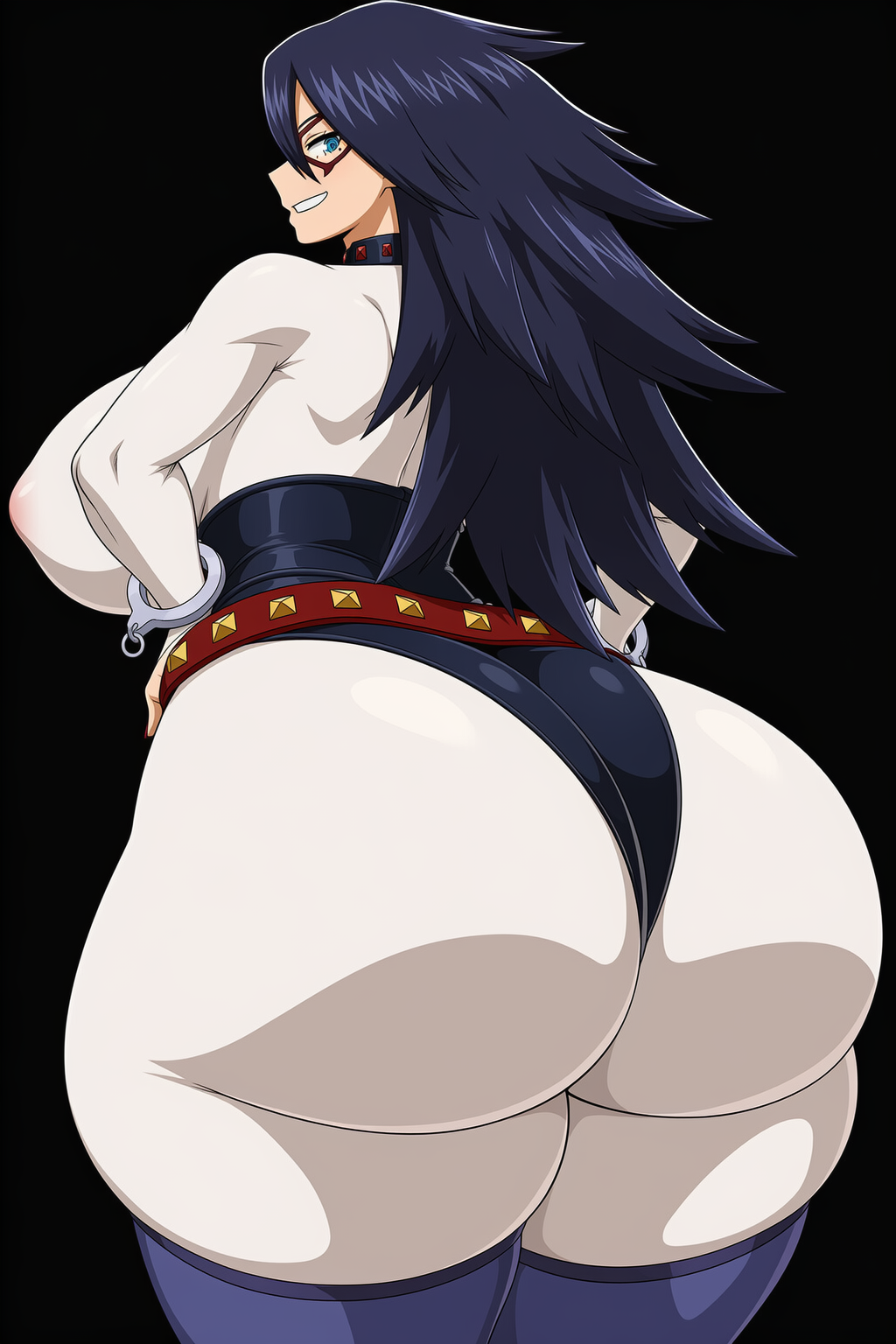ai_generated big_ass big_butt bubble_butt goldencum34 huge_ass huge_butt kayama_nemuri looking_at_viewer looking_back midnight_(my_hero_academia) my_hero_academia nemuri_kayama nipples_visible_through_clothes sideboob thick_thighs wide_hips