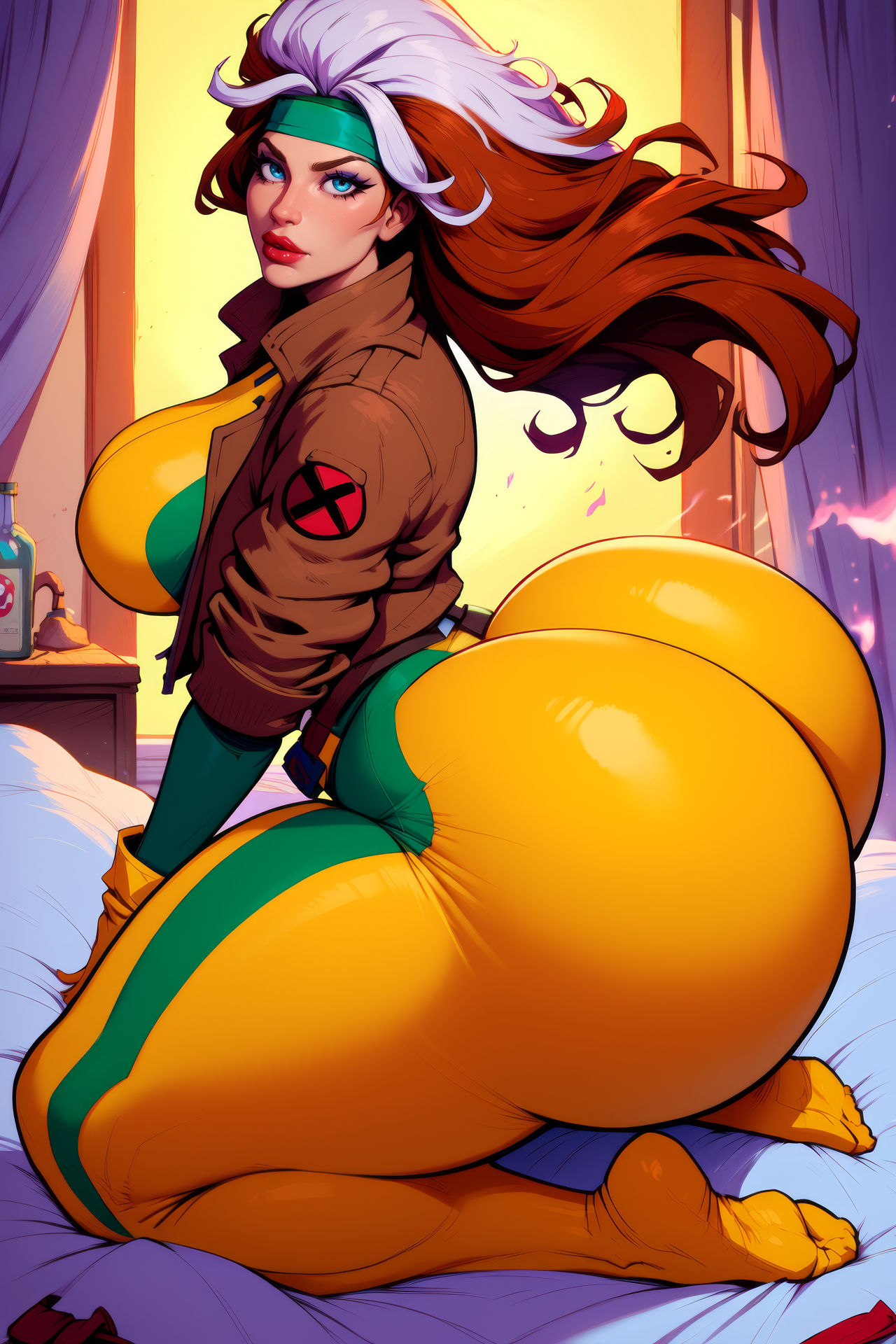 1girls ai_generated big_ass big_breasts female_only hotcartoonai marvel marvel_comics rogue_(x-men) solo solo_female tagme